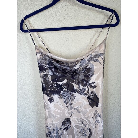 Lulus Floral fairy goth satin slip dress coquette dainty midi M whimsical - Picture 2 of 10